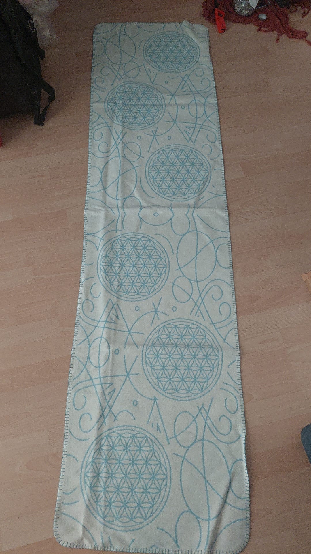 Schal natur/türkisblau 50x190cm