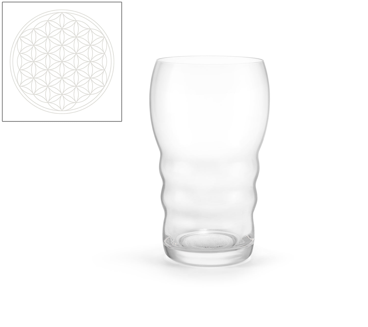 GALILEO Glas 0,5 Liter (Blume des Lebens Weiß)